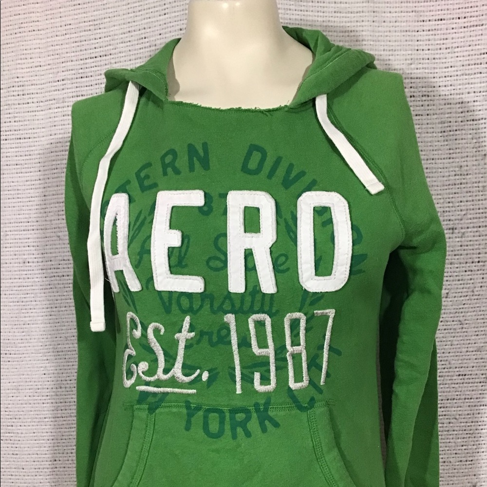Juniors Aeropostale Green Hoodie med slim fit - Picture 2 of 6